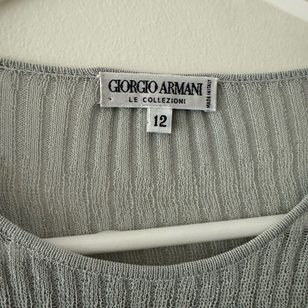 Giorgio Armani Vintage Ribbed Knit Sweater Gray Womens Size 12 Made in Italy
